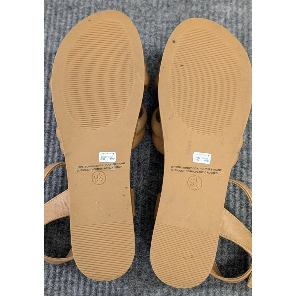 American Eagle Chunky Platform Sandal Womens 9.5 Tan Minimalist‎ Casual Resort